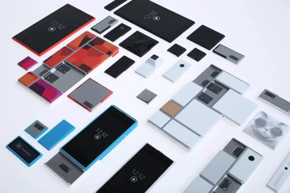 Several Colours of Project Ara Prototypes on a Table 
